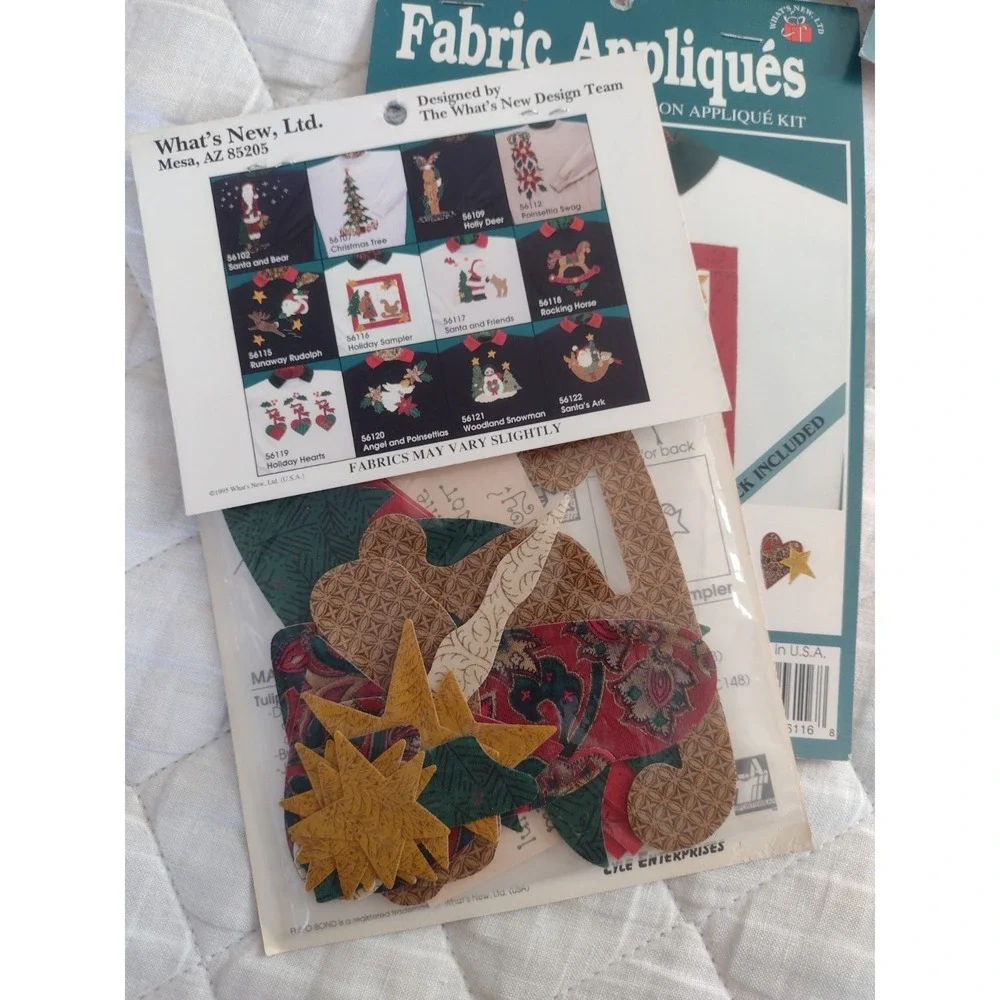 Vtg Lot Of 10 Iron On Appliqué Kits What's NEW old stock NOS 90s 1995 Christmas